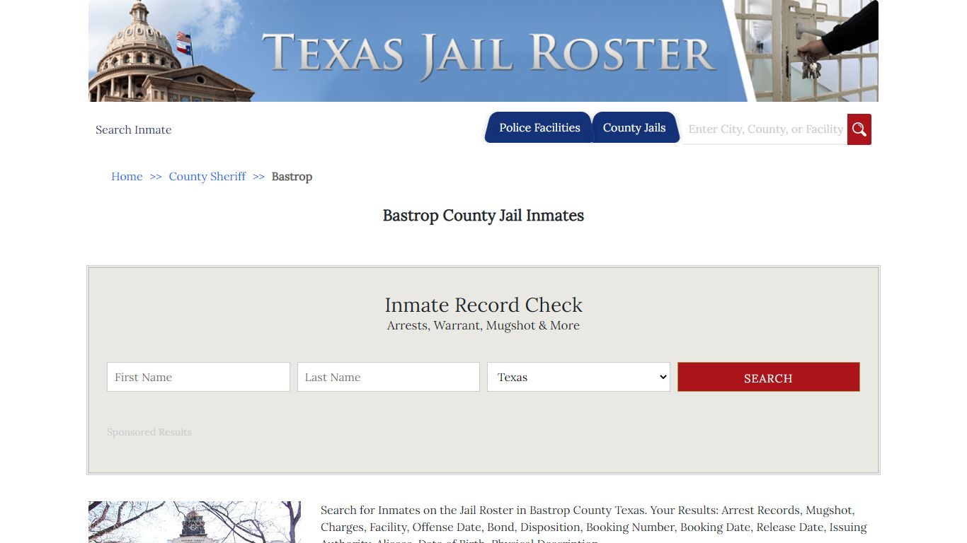 Bastrop County Jail Inmates | Jail Roster Search